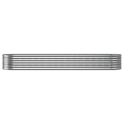 Plantenbak 296X80X36 Cm Gepoedercoat Staal Zilverkleurig