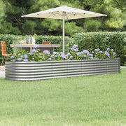 Planter 296x80x36 cm galvanized steel silver-colored