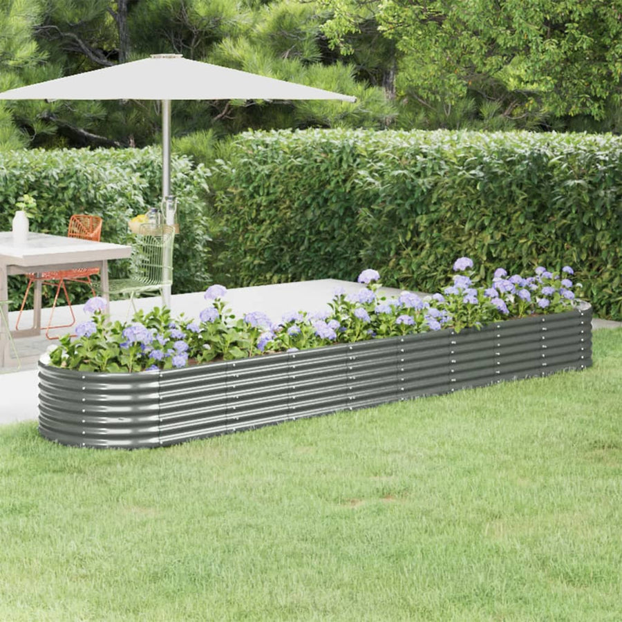 Plantenbak Gepoedercoat Staal 368 x 80 x 36 cm Grijs