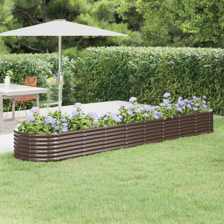 Plantenbak Gepoedercoat Staal 368 x 80 x 36 cm Bruin