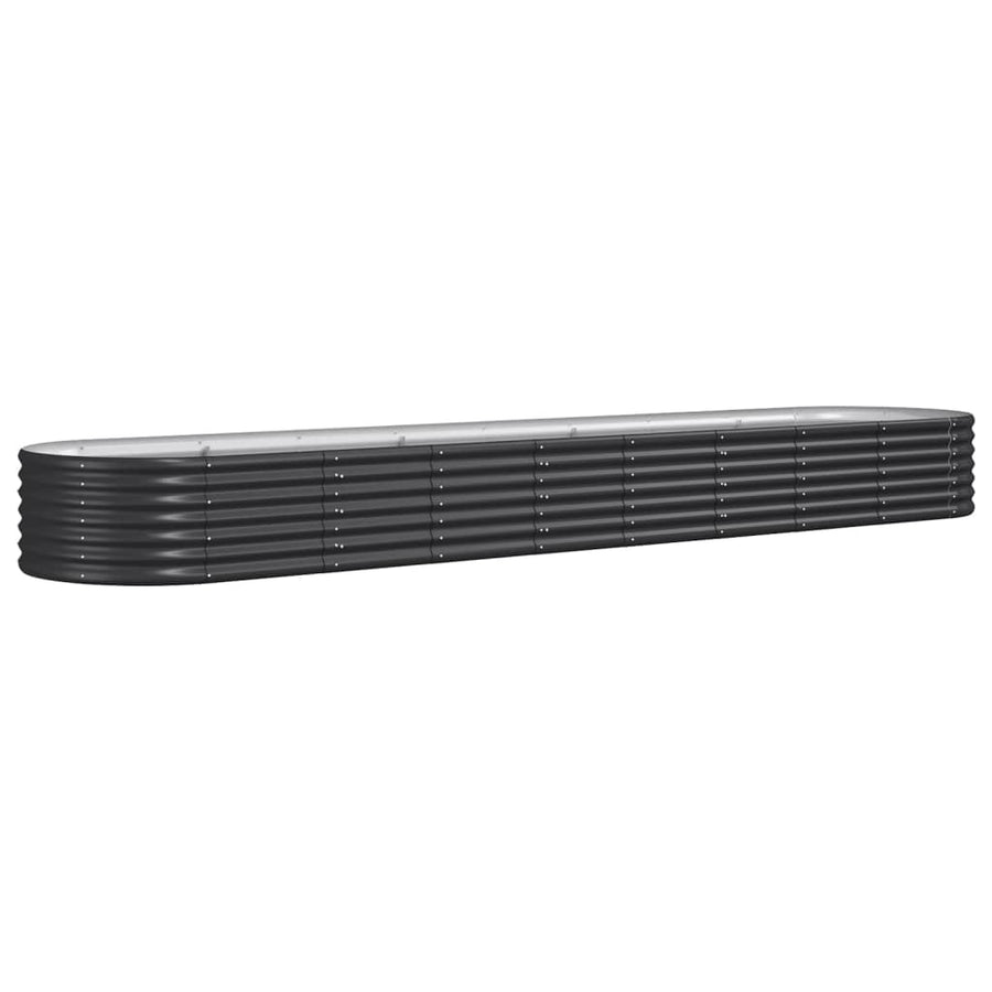 Plantenbak 368X80X36 Cm Gepoedercoat Staal Antracietkleurig 368 x 80 x 36 cm