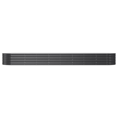 Plantenbak 368X80X36 Cm Gepoedercoat Staal Antracietkleurig 368 x 80 x 36 cm
