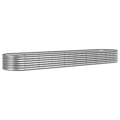 Plantenbak 368X80X36 Cm Gepoedercoat Staal Zilverkleurig