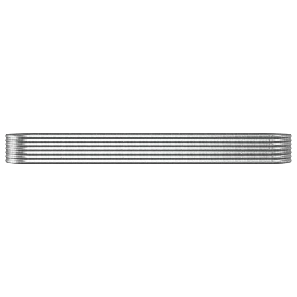 Plantenbak 368X80X36 Cm Gepoedercoat Staal Zilverkleurig