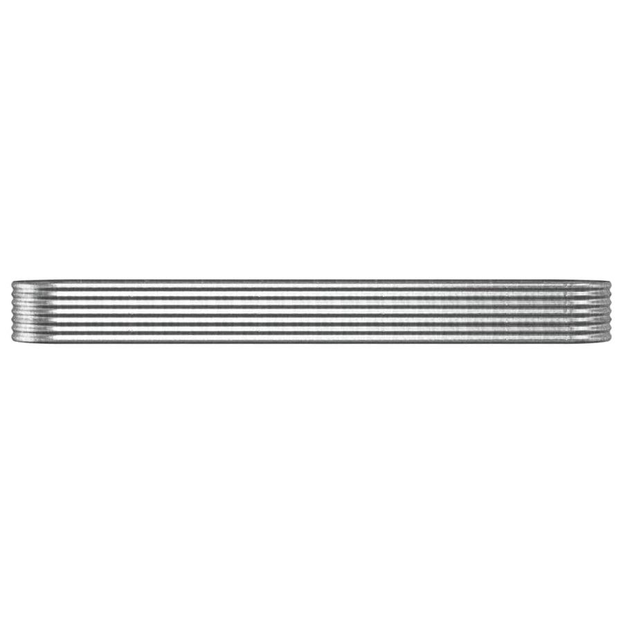 Plantenbak 368X80X36 Cm Gepoedercoat Staal Zilverkleurig
