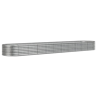Plantenbak 440x80x36 cm gepoedercoat staal zilverkleurig 440 x 80 x 36 cm Zilver