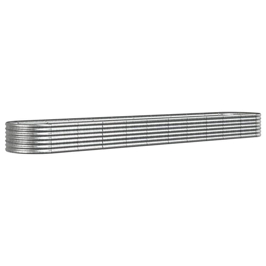 Plantenbak 440x80x36 cm gepoedercoat staal zilverkleurig 440 x 80 x 36 cm Zilver