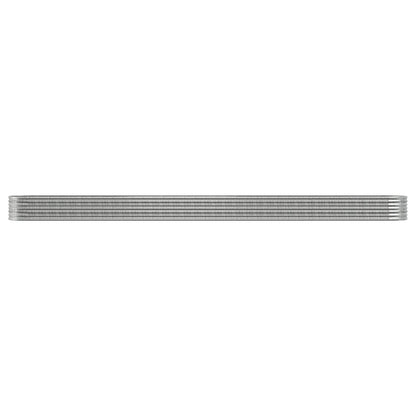 Plantenbak 440x80x36 cm gepoedercoat staal zilverkleurig 440 x 80 x 36 cm Zilver
