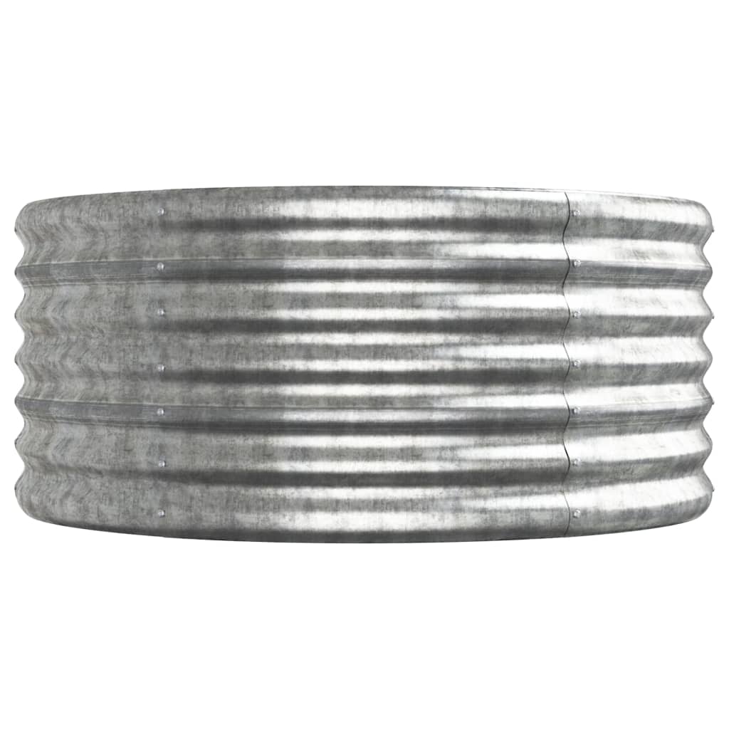 Plantenbak 440x80x36 cm gepoedercoat staal zilverkleurig 440 x 80 x 36 cm Zilver
