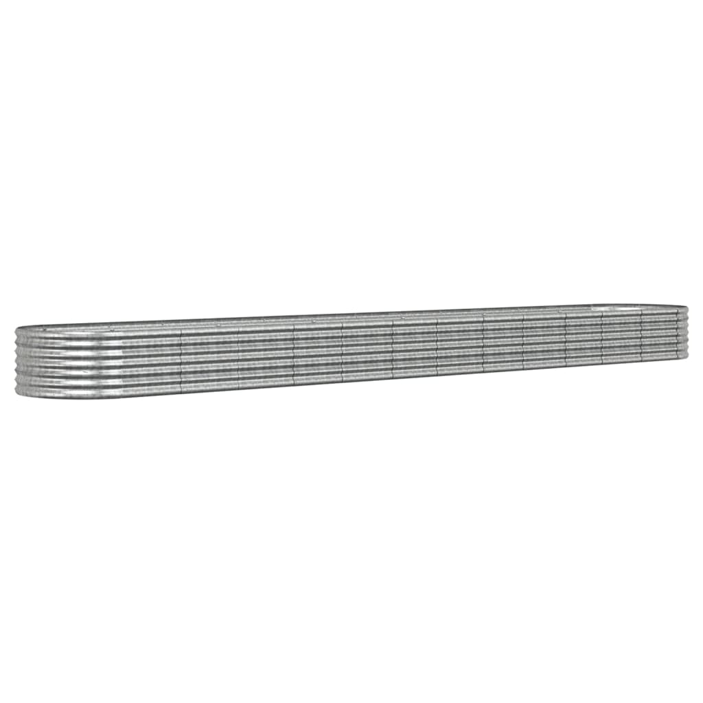 Plantenbak 512x80x36 cm gepoedercoat staal zilverkleurig 512 x 80 x 36 cm Zilver