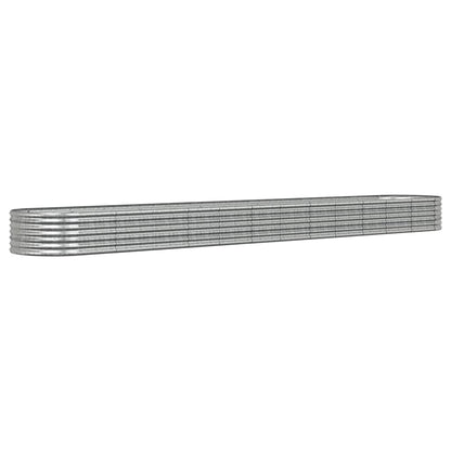 Plantenbak 512x80x36 cm gepoedercoat staal zilverkleurig 512 x 80 x 36 cm Zilver