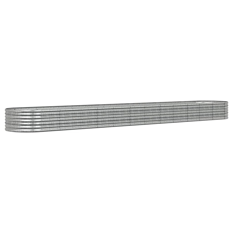 Plantenbak 512x80x36 cm gepoedercoat staal zilverkleurig 512 x 80 x 36 cm Zilver