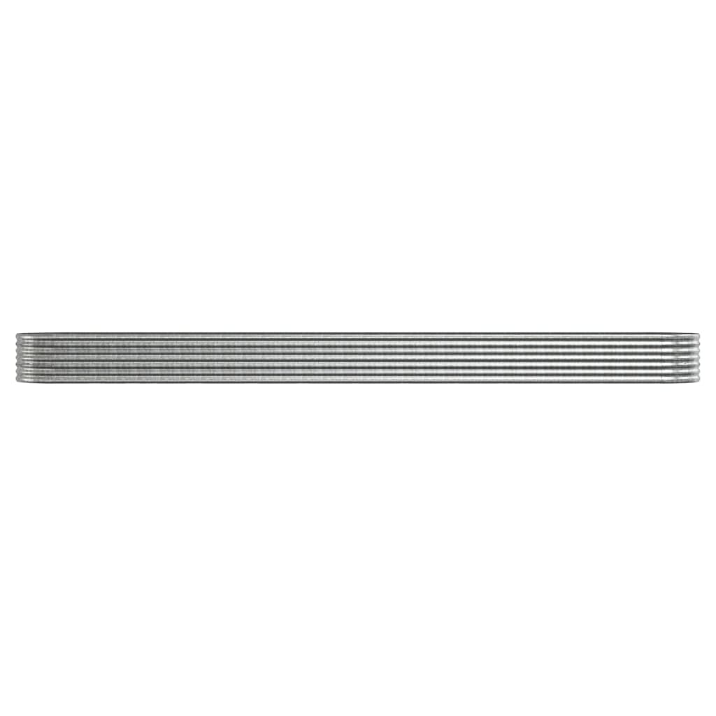 Plantenbak 512x80x36 cm gepoedercoat staal zilverkleurig 512 x 80 x 36 cm Zilver