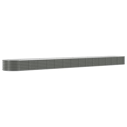 Plantenbak 620X80X36 Cm Gepoedercoat Staal Grijs 620 x 80 x 36 cm