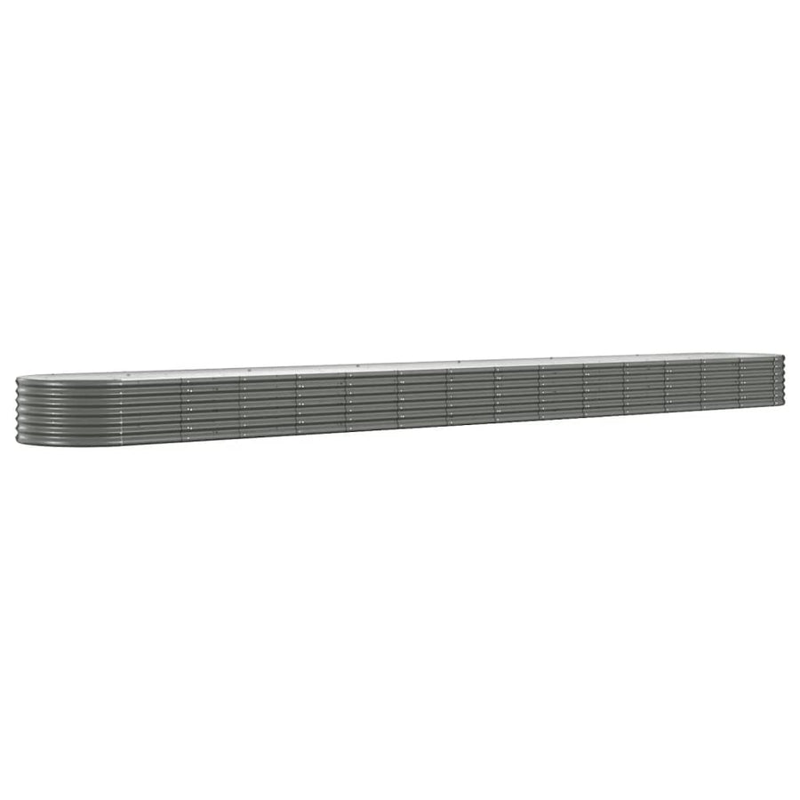 Plantenbak 620X80X36 Cm Gepoedercoat Staal Grijs 620 x 80 x 36 cm