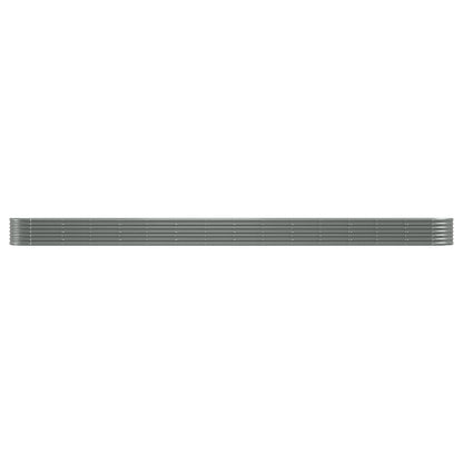 Plantenbak 620X80X36 Cm Gepoedercoat Staal Grijs 620 x 80 x 36 cm