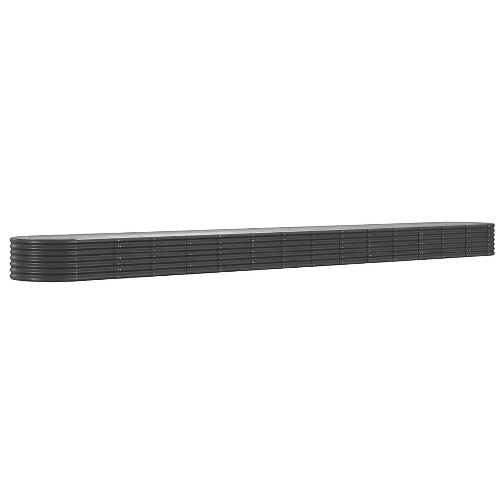 Plantenbak 620x80x36 cm gepoedercoat staal antracietkleurig 620 x 80 x 36 cm