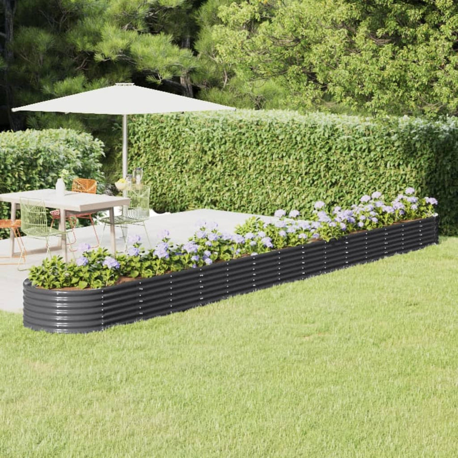 Plantenbak 620x80x36 cm gepoedercoat staal antracietkleurig 620 x 80 x 36 cm