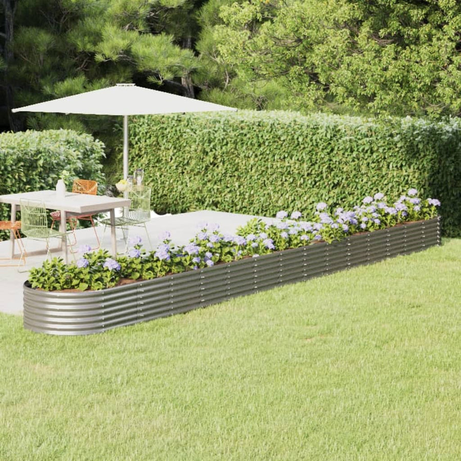 Plantenbak Gepoedercoat Staal Kleurig 620 x 80 x 36 cm Zilver
