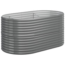 Plantenbak 152x80x68 cm gepoedercoat staal grijs 152 x 80 x 68 cm Grijs