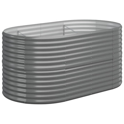 Plantenbak 152x80x68 cm gepoedercoat staal grijs 152 x 80 x 68 cm Grijs