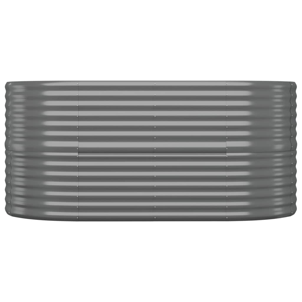 Plantenbak 152x80x68 cm gepoedercoat staal grijs 152 x 80 x 68 cm Grijs