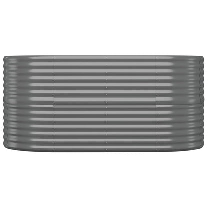Plantenbak 152x80x68 cm gepoedercoat staal grijs 152 x 80 x 68 cm Grijs