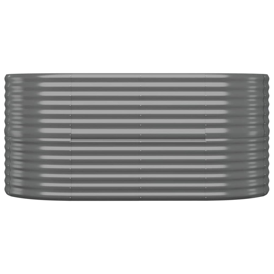 Plantenbak 152x80x68 cm gepoedercoat staal grijs 152 x 80 x 68 cm Grijs