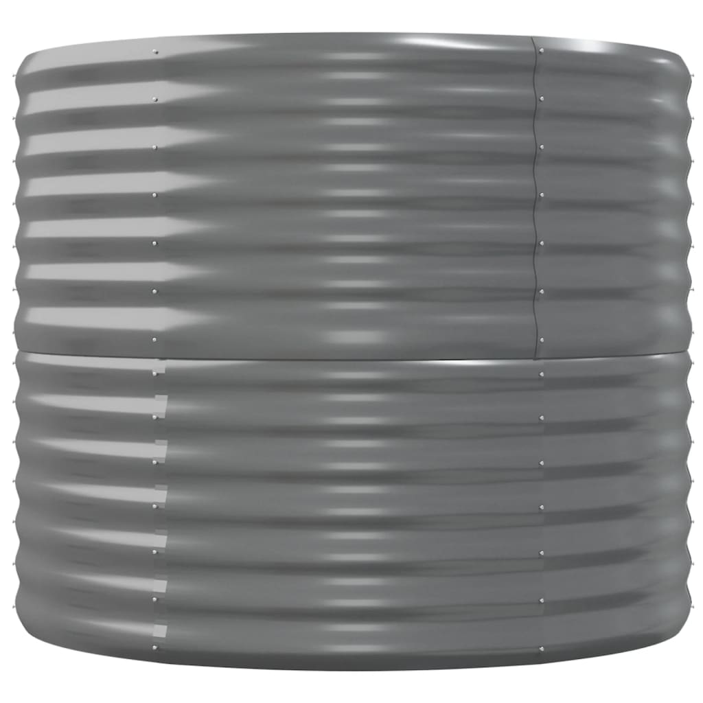 Plantenbak 152x80x68 cm gepoedercoat staal grijs 152 x 80 x 68 cm Grijs