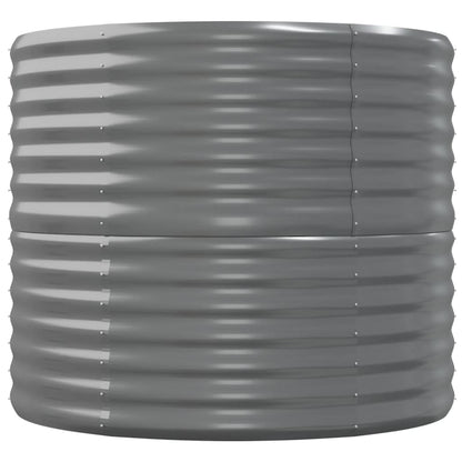 Plantenbak 152x80x68 cm gepoedercoat staal grijs 152 x 80 x 68 cm Grijs