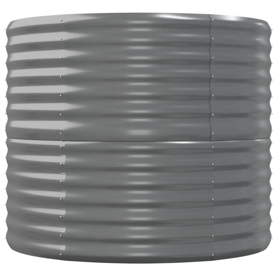 Plantenbak 152x80x68 cm gepoedercoat staal grijs 152 x 80 x 68 cm Grijs