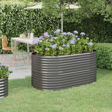 Plantenbak 152x80x68 cm gepoedercoat staal grijs 152 x 80 x 68 cm Grijs