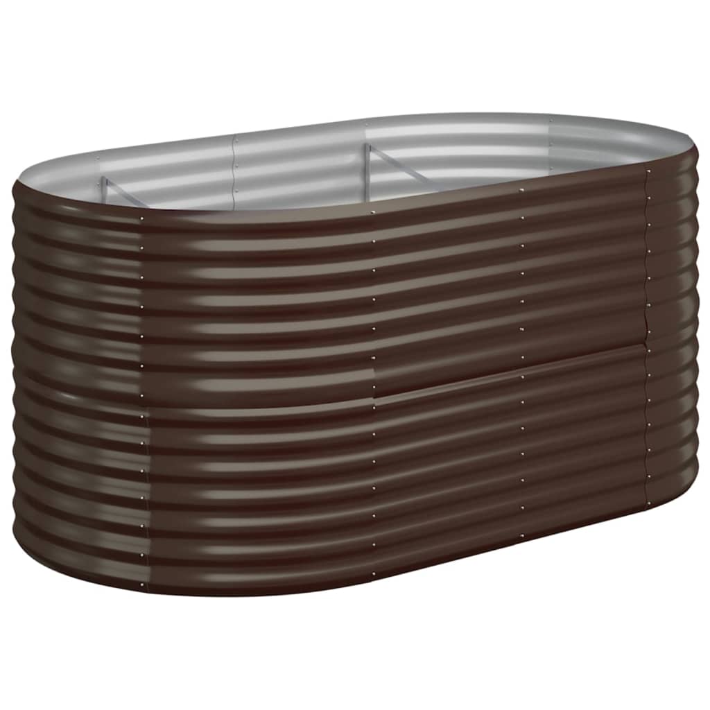 Plantenbak 152X80X68 Cm Gepoedercoat Staal Bruin