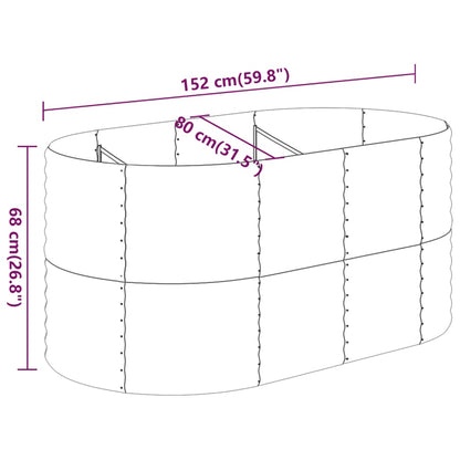 Plantenbak 152X80X68 Cm Gepoedercoat Staal Bruin