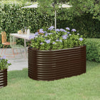 Planter 152x80x68 cm galvanized steel brown