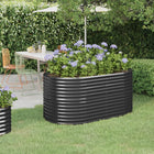 Plantenbak 152x80x68 cm gepoedercoat staal antraciet