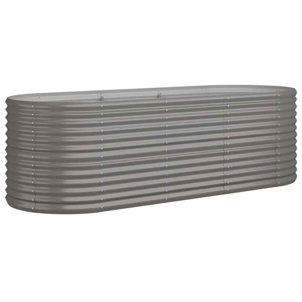 Plantenbak Gepoedercoat Staal 224 x 80 x 68 cm Grijs