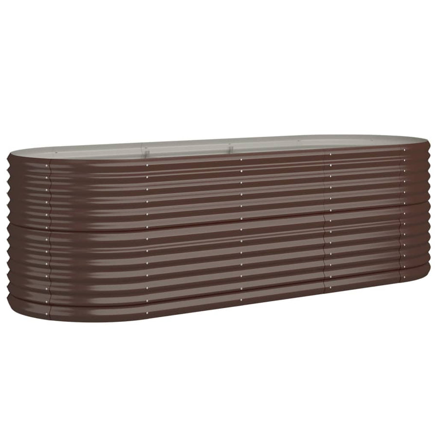 Plantenbak 224x80x68 cm gepoedercoat staal bruin 224 x 80 x 68 cm Bruin