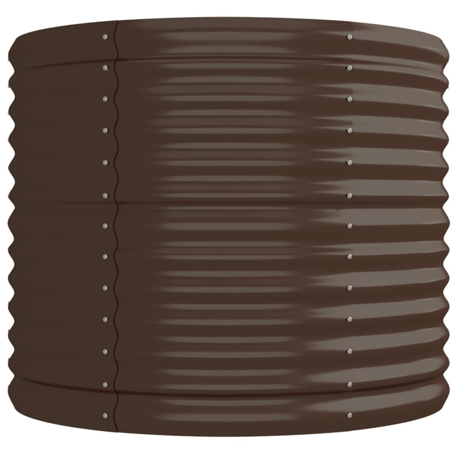 Plantenbak 224x80x68 cm gepoedercoat staal bruin 224 x 80 x 68 cm Bruin