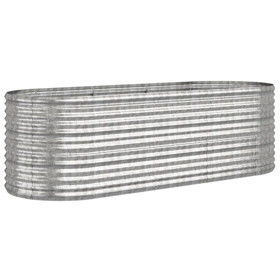 Plantenbak 224X80X68 Cm Gepoedercoat Staal Zilverkleurig