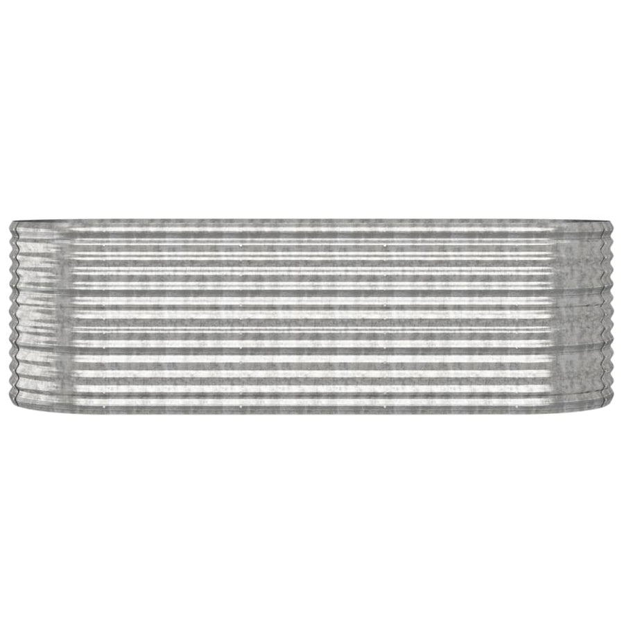 Plantenbak 224X80X68 Cm Gepoedercoat Staal Zilverkleurig