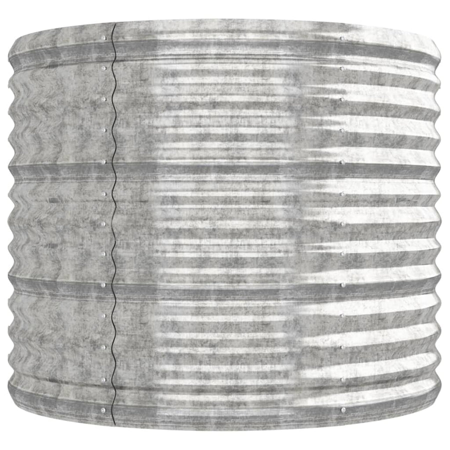 Plantenbak 224X80X68 Cm Gepoedercoat Staal Zilverkleurig