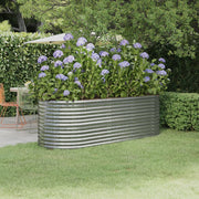 Plantenbak 224x80x68 cm gepoedercoat staal zilver