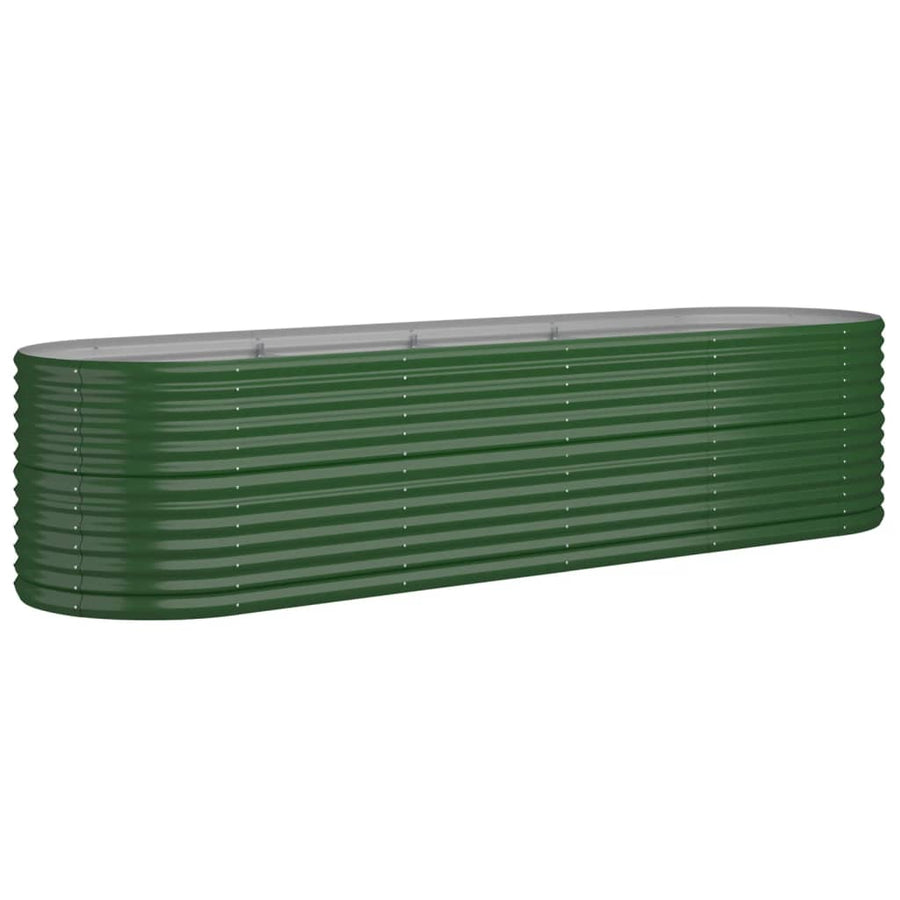Plantenbak 296x80x68 cm gepoedercoat staal groen 296 x 80 x 68 cm Groen