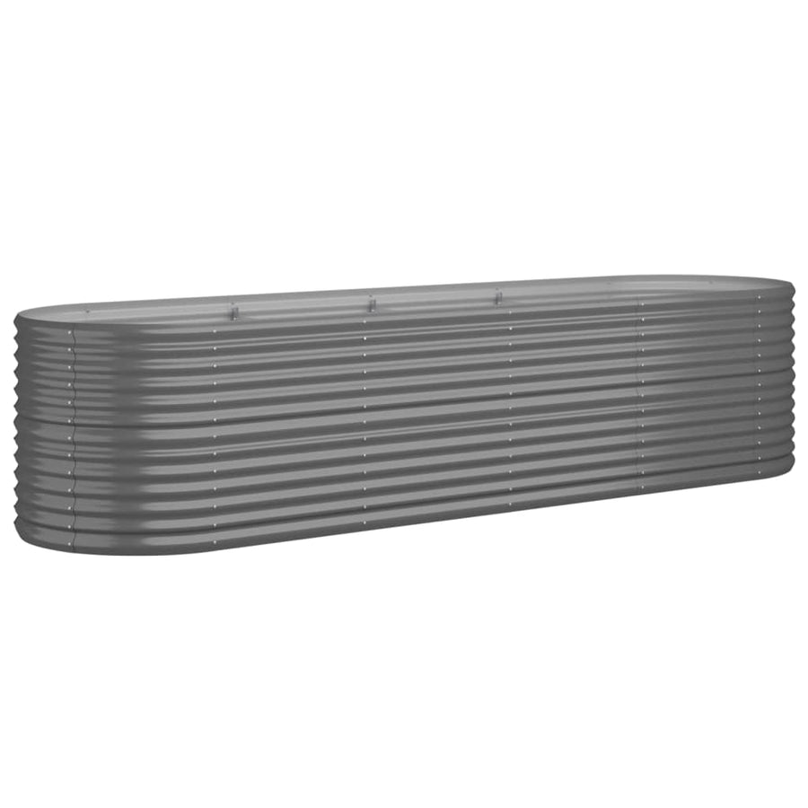 Plantenbak 296X80X68 Cm Gepoedercoat Staal Grijs