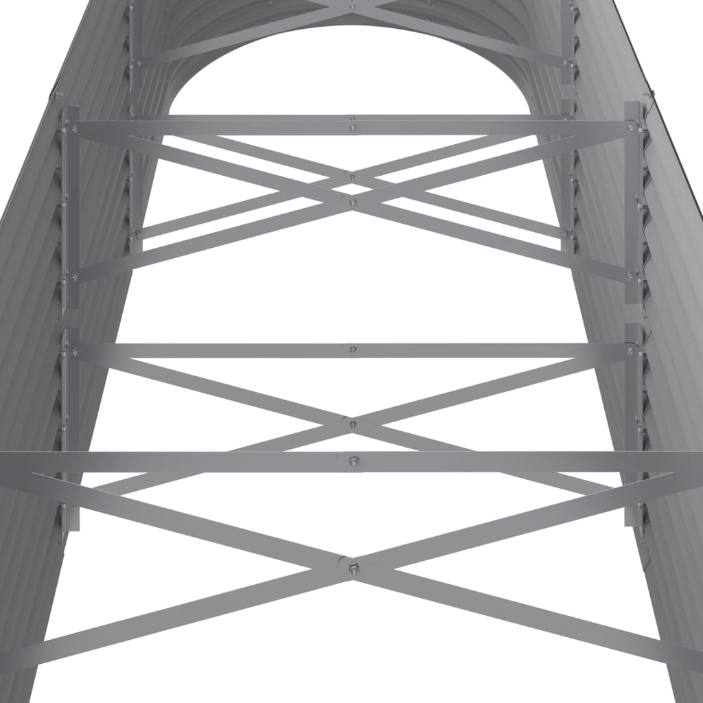 Plantenbak 296X80X68 Cm Gepoedercoat Staal Grijs