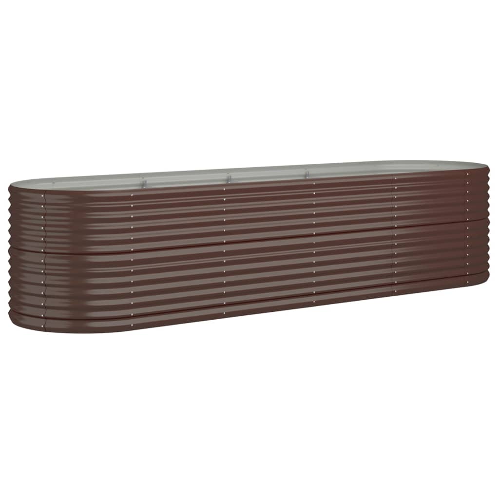 Plantenbak 296X80X68 Cm Gepoedercoat Staal Bruin