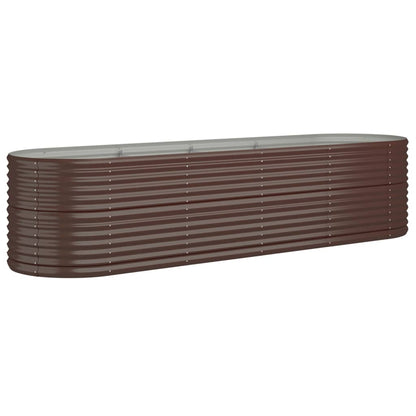 Plantenbak 296X80X68 Cm Gepoedercoat Staal Bruin