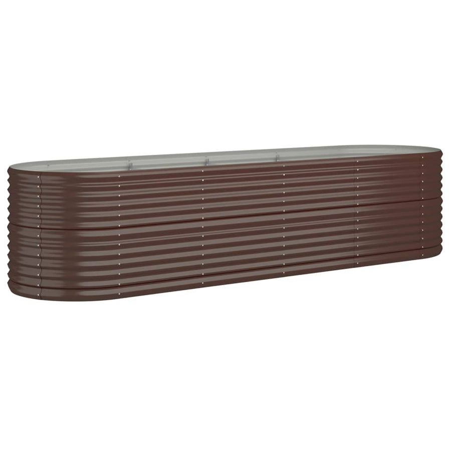 Plantenbak 296X80X68 Cm Gepoedercoat Staal Bruin