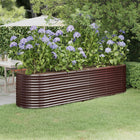 Plant container 296x80x68 cm galvanized steel brown